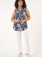 Roman Curve Floral Puff Print Stretch Vest - Image 2 sur 5