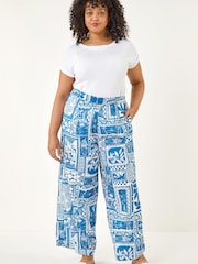 Roman Curve Postcard Print Wide Leg Trousers - Imagen 2 de 5