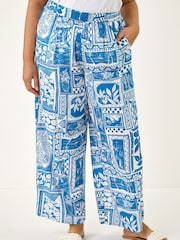 Roman Curve Postcard Print Wide Leg Trousers - Imagen 3 de 5