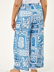 Roman Curve Postcard Print Wide Leg Trousers - Imagen 4 de 5