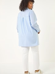 Roman Blue Curve Contrast Stripe Shirt - Image 3 of 5