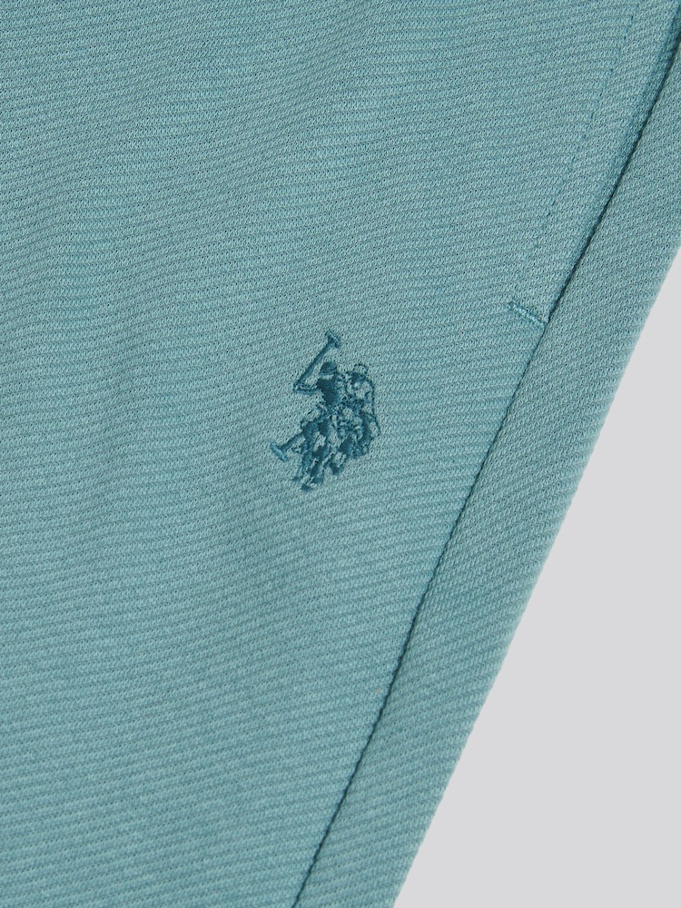 U.S. Polo Assn Teal Twill Texture Jersey Shorts - Image 7 of 7 U.S. Polo Assn Teal Twill Texture Jersey Shorts - Image 7 of 7