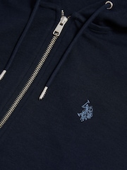 U.S. Polo Assn Blue Double Horsemen Interlock Zip Hoodie - Image 3 of 3