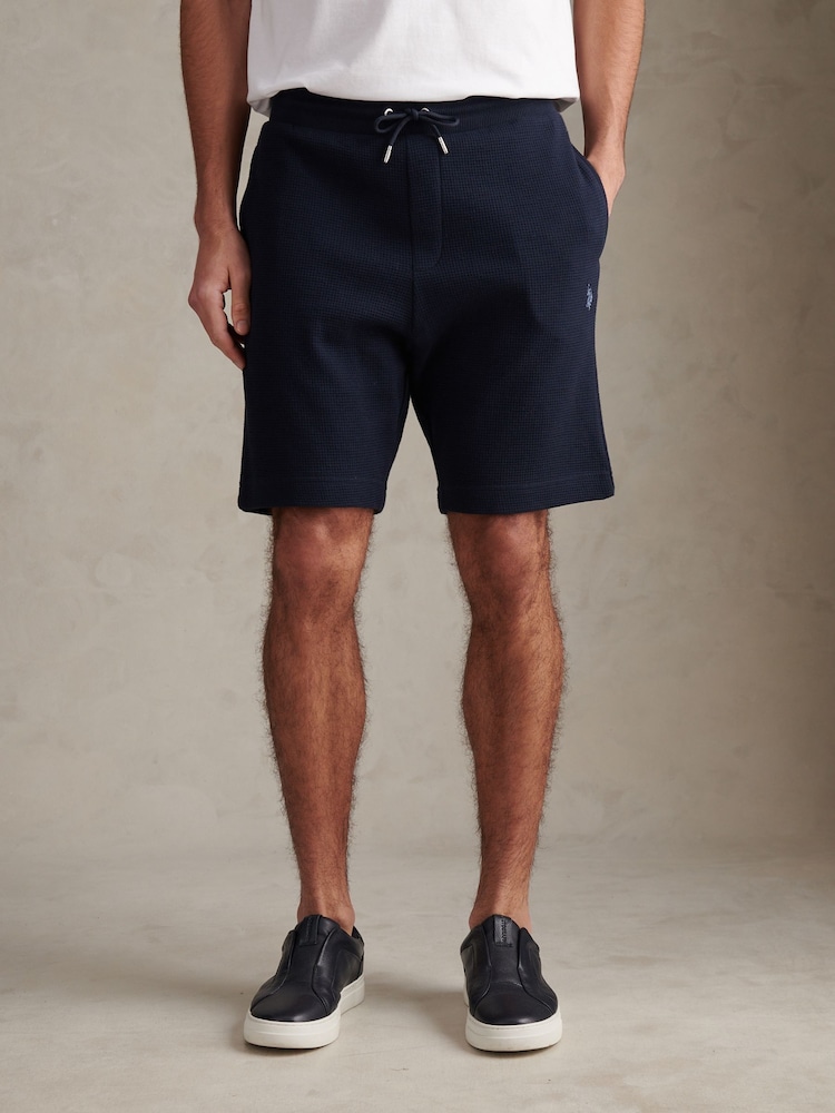 U.S. Polo Assn Blue Waffle Sweat Shorts - Image 1 of 7