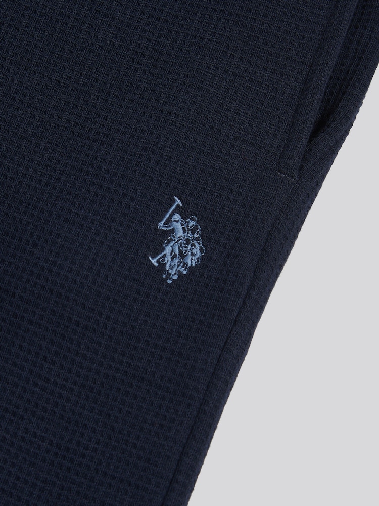U.S. Polo Assn Blue Waffle Sweat Shorts - Image 7 of 7