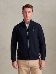 ブルー - U.S. Polo Assn Herringbone Zip Funnel Sweatshirt - 画像 1 / 9