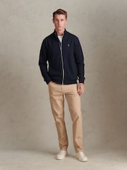 ブルー - U.S. Polo Assn Herringbone Zip Funnel Sweatshirt - 画像 3 / 9