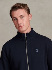 ブルー - U.S. Polo Assn Herringbone Zip Funnel Sweatshirt - 画像 4 / 9