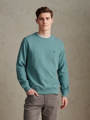 ティール - U.S. Polo Assn バーティカルテクスチャーダブルホースメントレーナー - 画像 1 / 7