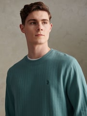 ティール - U.S. Polo Assn バーティカルテクスチャーダブルホースメントレーナー - 画像 4 / 7