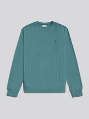 ティール - U.S. Polo Assn バーティカルテクスチャーダブルホースメントレーナー - 画像 5 / 7