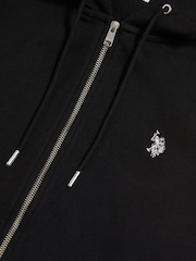 U.S. Polo Assn Black Double Horsemen Interlock Zip Hoodie - Image 3 of 3