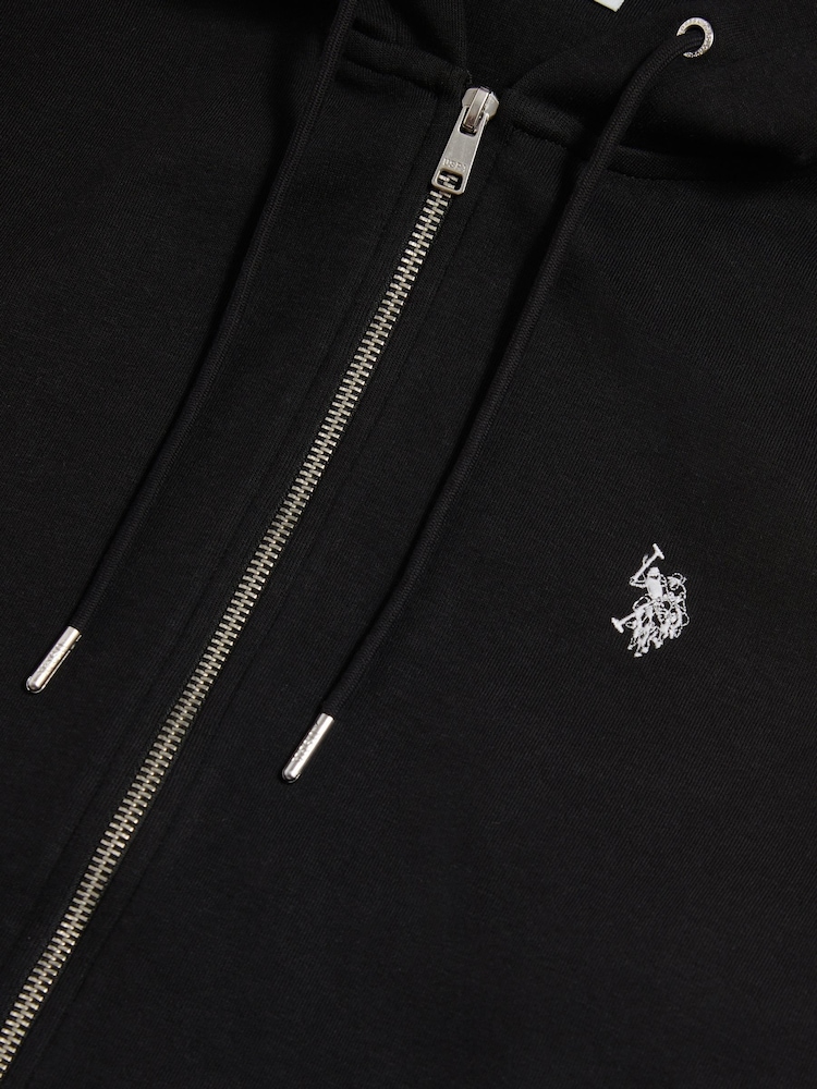 Crno - U.S. Polo Assn Dukserica sa kapuljačom sa dvostrukim konjanicima sa zatvaračem - Slika 8 od 8 Crno - U.S. Polo Assn Dukserica sa kapuljačom sa dvostrukim konjanicima sa zatvaračem - Slika 8 od 8