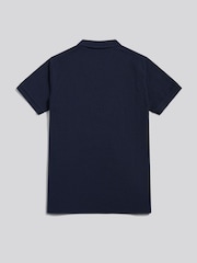 U.S. Polo Assn Navy Mini Vertical Texture Open Collar Polo Shirt - Image 6 of 7