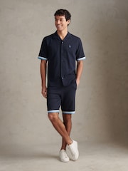 U.S. Polo Assn Blue Twill Taped Revere Collar Shirt - Image 3 of 8