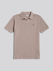 U.S. Polo Assn Brown Terry Open Collar Polo Shirt - Image 1 of 3