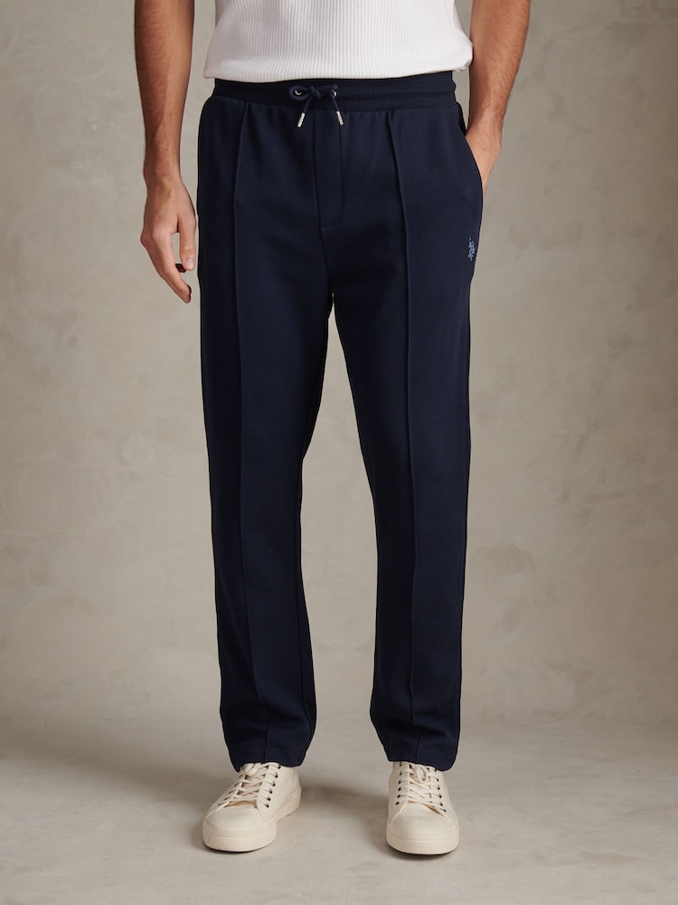 U.S. Polo Assn Blue Interlock Pintuck Joggers - Image 1 of 7