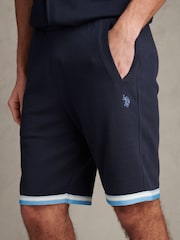 U.S. Polo Assn Blue Twill Taped Sweat Shorts - Image 4 of 7