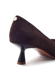 Moda in Pelle Brown Ghiselle Kitten Heels Court With Buckle Trim - Image 3 of 4