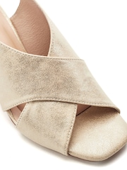 Moda in Pelle Gold Naylani Block Heel Sandals With V Shaped Upper - Image 2 of 3