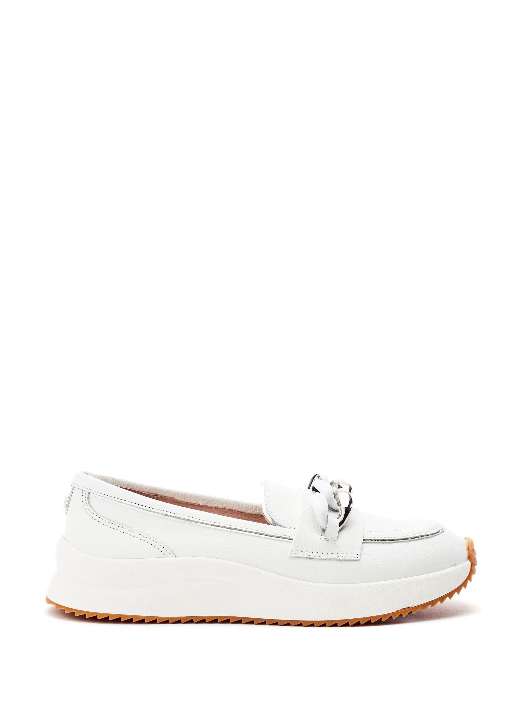 Moda In Pelle Women's White 'Sorrento' Leather Brogues & Loafers In | : Size 8 - Image 2