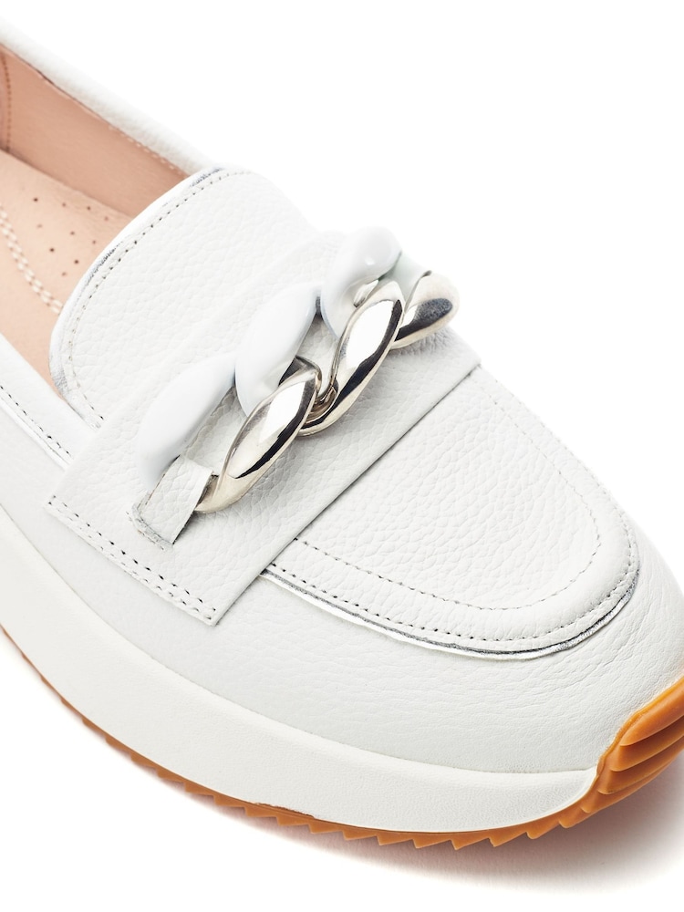 Moda in Pelle White Sorrento Leather Hybrid Shoes With Snaffle Trim - Image 3 of 3 Moda in Pelle White Sorrento Leather Hybrid Shoes With Snaffle Trim - Image 3 of 3