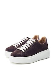 棕色 - Moda in Pelle Cherrie Leather Slab Sole Trainers - 圖片 2/2