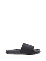 Tommy Hilfiger Black Logo Textured Pool Slides - Image 1 of 5