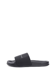 Tommy Hilfiger Black Logo Textured Pool Slides - Image 2 of 5