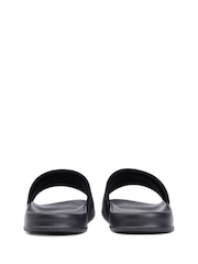 Tommy Hilfiger Black Logo Textured Pool Slides - Image 3 of 5
