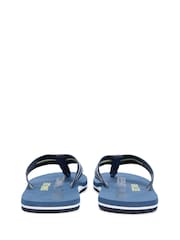 Tommy Hilfiger Blue Webbing Strap Logo Flip Flops - Image 4 of 5