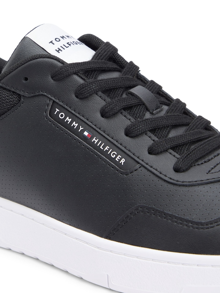 Tommy Hilfiger Black Fine Cleat Basketball Trainers With Leather - Image 6 of 6