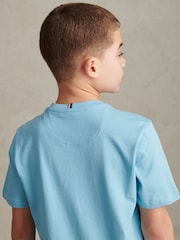 U.S. Polo Assn. Sky Blue Texture Double Horsemen T-Shirt - Image 5 of 9