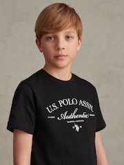 U.S. Polo Assn Black Arch Script Graphic T-Shirt - Image 4 of 7