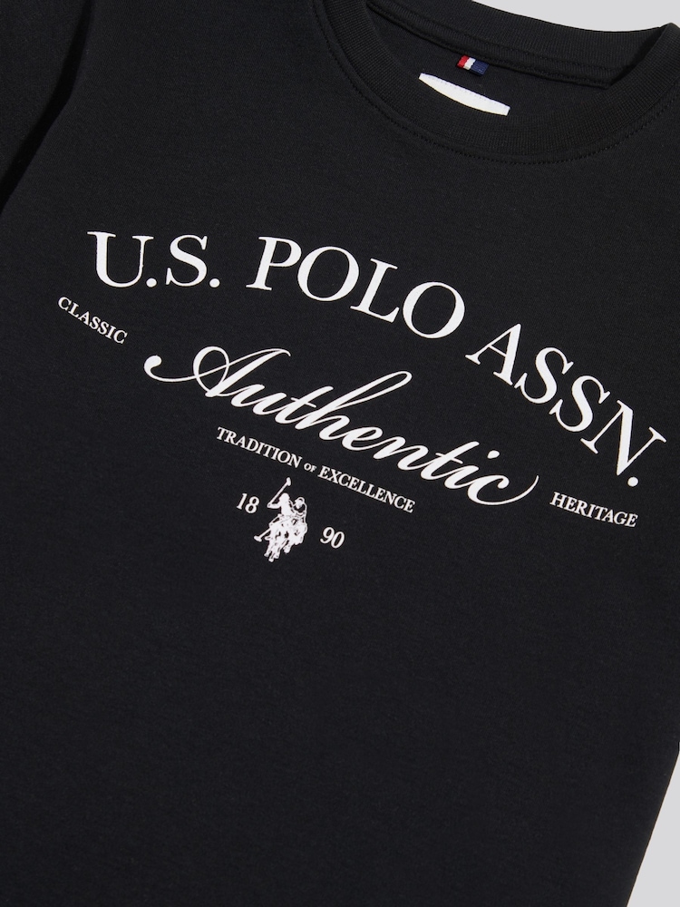 U.S. Polo Assn Black Arch Script Graphic T-Shirt - Image 7 of 7