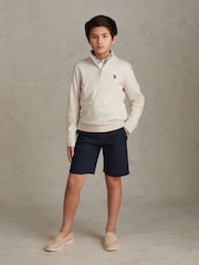 U.S. Polo Assn. Natural Knitted Cotton Rich Quarter  Zip Jumper - Image 3 of 7