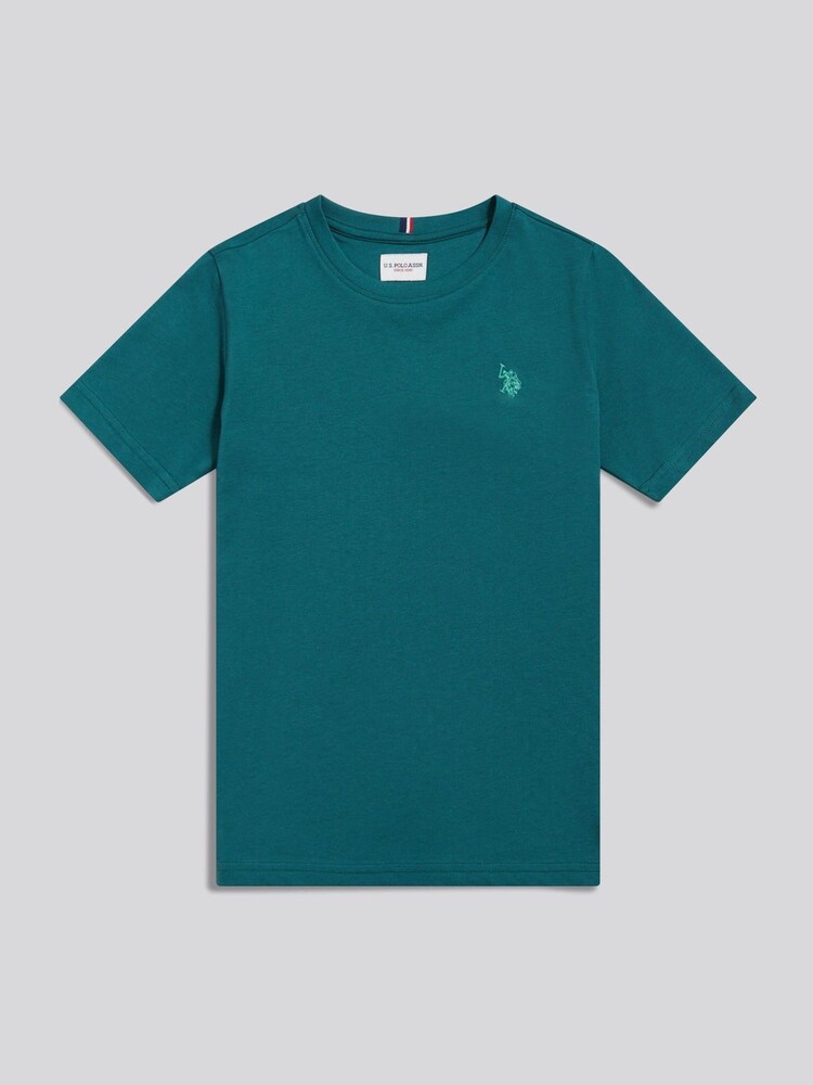 U.S. Polo Assn. Teal Texture Double Horsemen T-Shirt - Image 1 of 3 U.S. Polo Assn. Teal Texture Double Horsemen T-Shirt - Image 1 of 3
