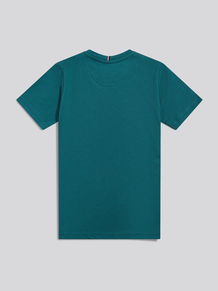 U.S. Polo Assn. Teal Texture Double Horsemen T-Shirt - Image 2 of 3 U.S. Polo Assn. Teal Texture Double Horsemen T-Shirt - Image 2 of 3