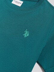 U.S. Polo Assn. Teal Texture Double Horsemen T-Shirt - Image 3 of 3