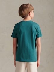 U.S. Polo Assn. Teal Texture Double Horsemen T-Shirt - Image 4 of 9