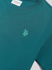 U.S. Polo Assn. Teal Texture Double Horsemen T-Shirt - Image 9 of 9
