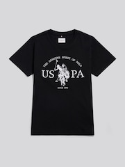 U.S. Polo Assn. Black Ground Double Horsemen Graphic T-Shirt - Image 5 of 7