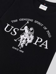U.S. Polo Assn. Black Ground Double Horsemen Graphic T-Shirt - Image 7 of 7
