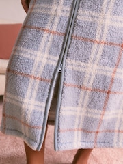 Bath & Body Works Blue Check Full Zip Cosy Robe with Hood - Image 6 of 6