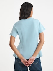 Simply Be Blue Cap Sleeve Fit And Flare Top - Image 3 of 4