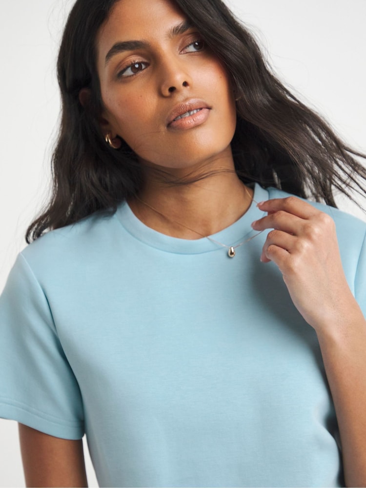 Simply Be Blue Cap Sleeve Fit And Flare Top - Image 4 of 4