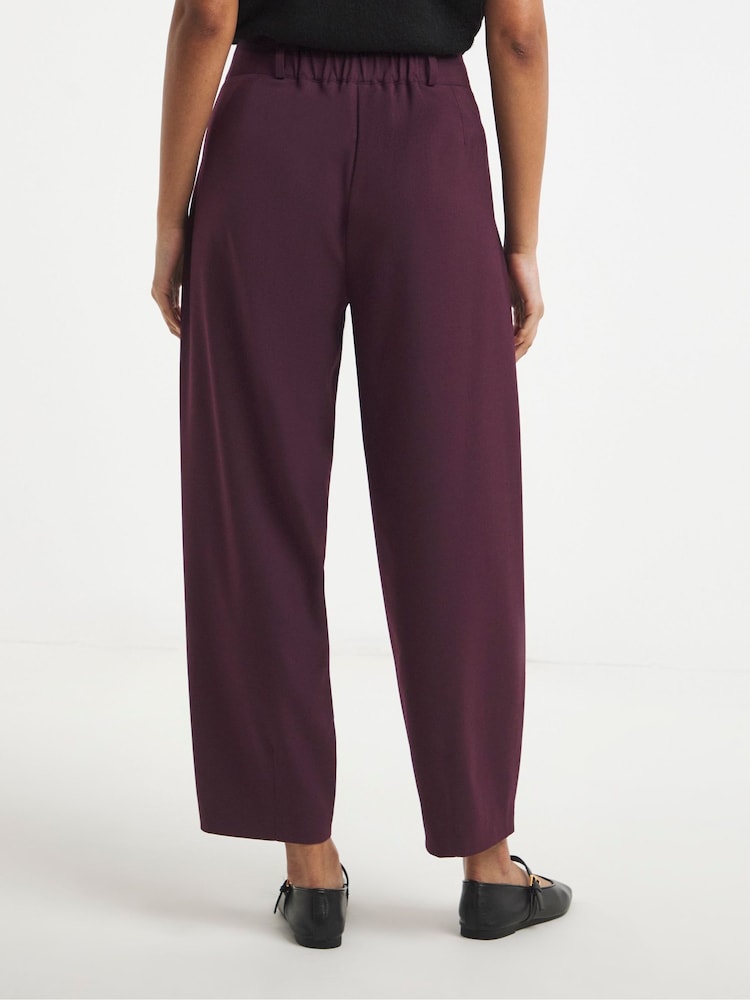 Simply Be Purple Premium Twill Barrel Leg Trousers - Image 2 of 4