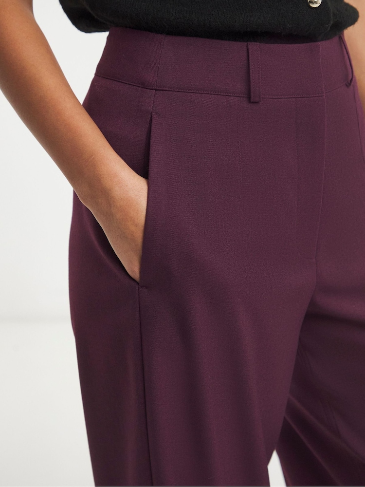 Simply Be Purple Premium Twill Barrel Leg Trousers - Image 4 of 4