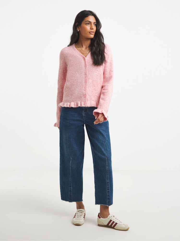 Simply Be Pink Frill Cardigan - Image 1 of 4