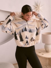 Bath & Body Works Mountain Scene Hooded Zip Borg Loungewear Set - 6суретінің 1 суреті